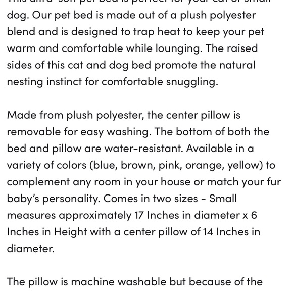 NEW, never used, Soft polyester plush pet bed, see pictures - Picture 5 of 5